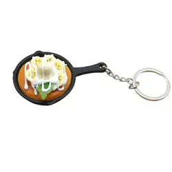 LLavero de superficie lisa con forma de comida, sartén Ornamental con forma de Muffin, llavero para bolsos