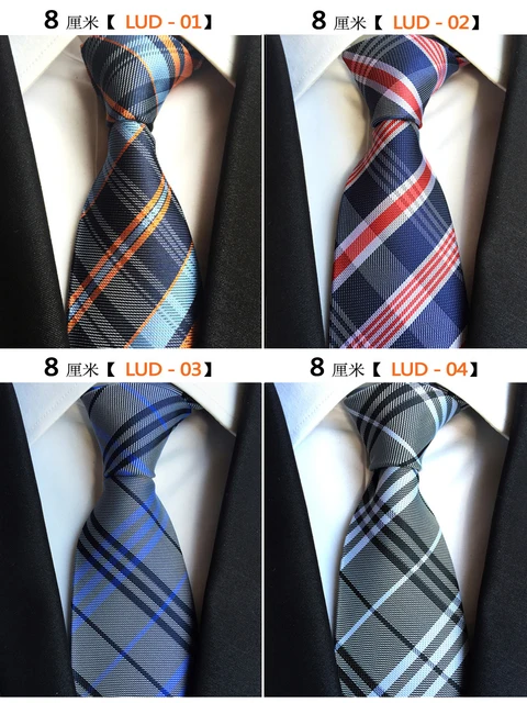 Barry.Wang Silk Men's Tie Set - Classic Striped Necktie With Tie Clip & Gift Box For Business & Weddings