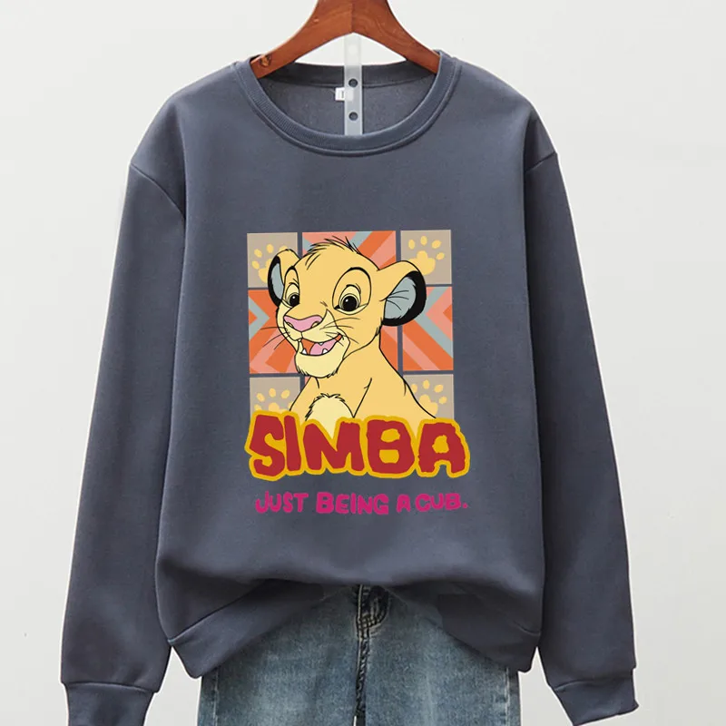 Hot US Anime Simba Hoodies Men Women 90s Aesthetic Streetwear Autumn Winter Warm Fashion The Lion King Sweatshirts Male Felmae