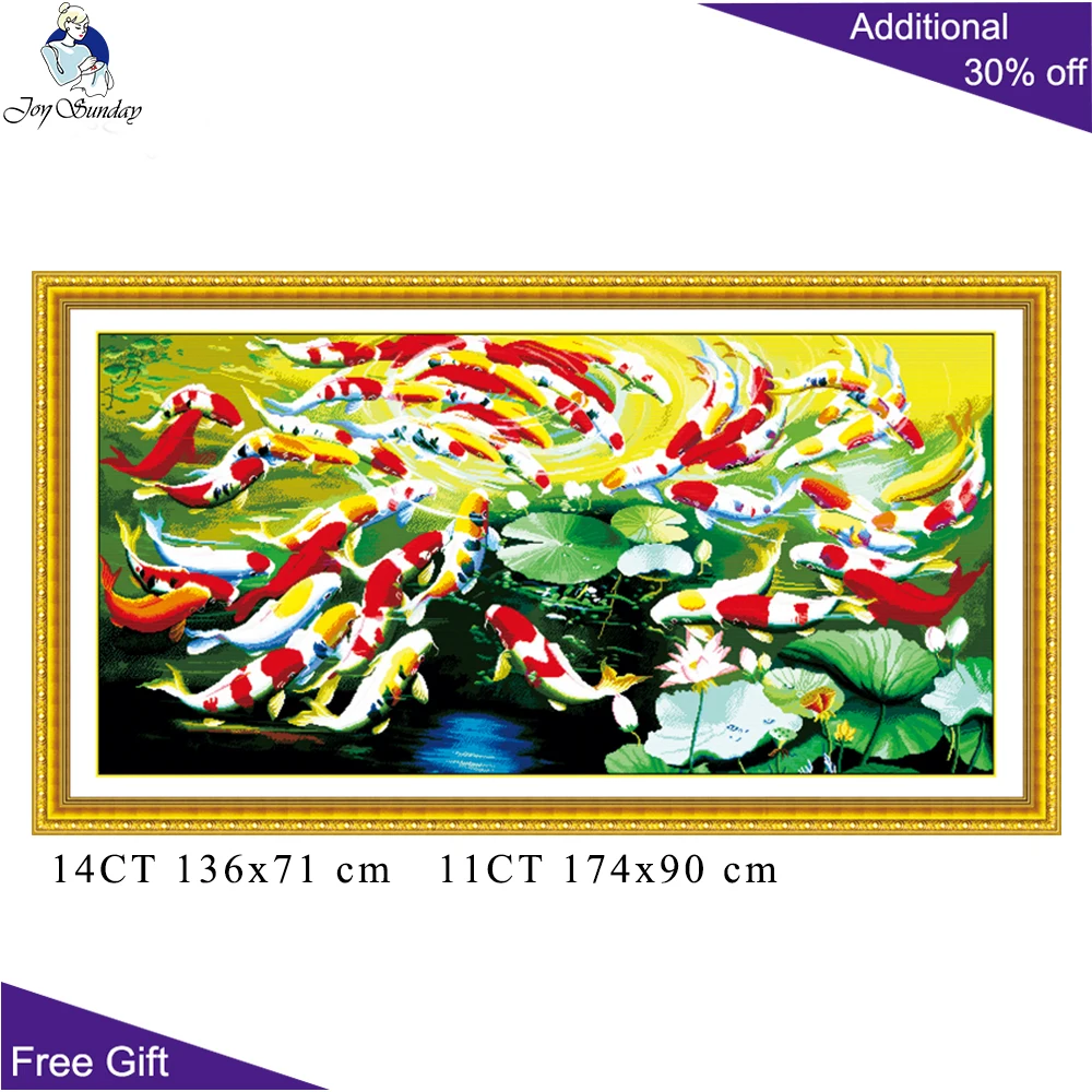 Набор для вышивки крестом Joy Sunday Fish D024(4)D026D157D164D166 Фортуны в процветающем возрасте