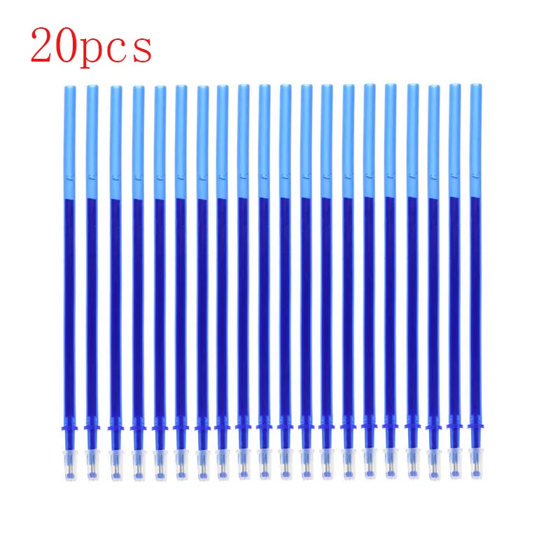 20pc blue Стираемая ручка может быть добавлена 20 комплектов/Набор для обучения в офисе гелевая ручка 0,5 мм Волшебная многоцветная чернильная гелевая ручка канцелярские принадлежности школьные подарки - Цвет: 20pc blue