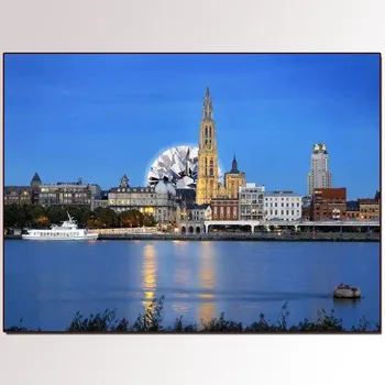 

Diamond Painting 5D Belgium Antwerp scenery Home Decor DIY Diamond embroidery