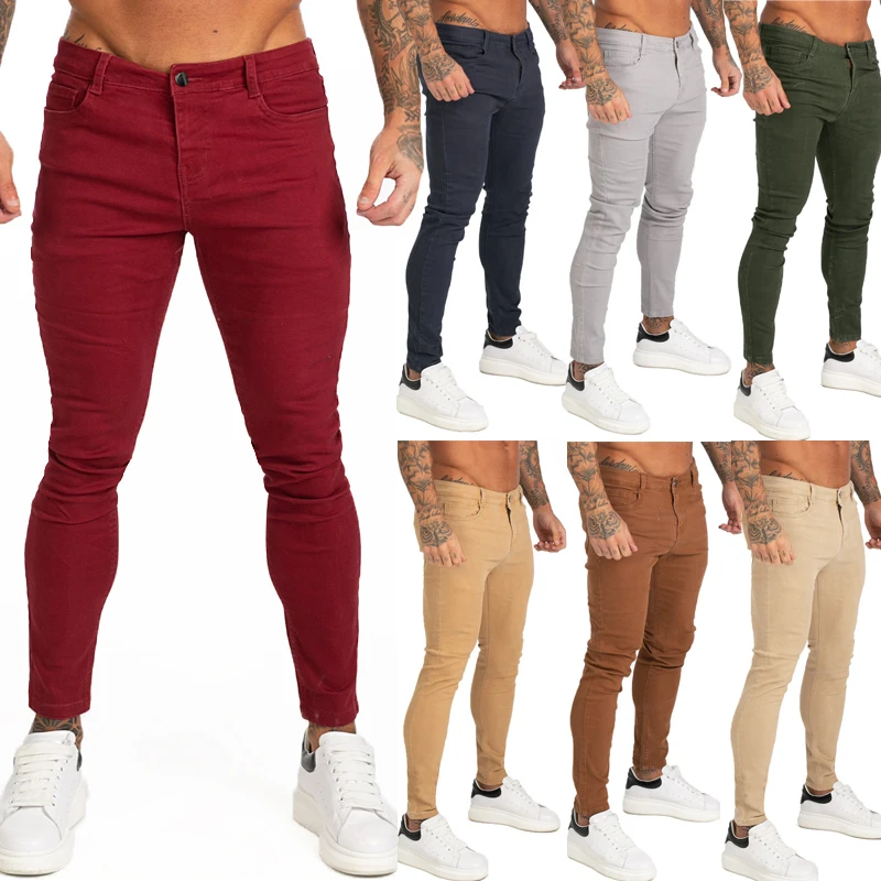 black skinny jeans men GINGTTO Man Pants Skinny Jeans Men Denim Trousers Hip Hop Style Plus Size Jean Male Clothing Summer Slim Fit Fashion Stretch ripped jeans for men