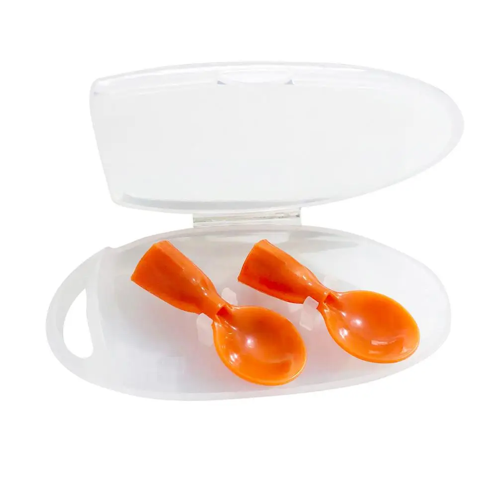 

Spoons Baby Food Spoons Includes 2 Spoons, 1 Case Children's Tableware Baby Learning Dishes Children Baby Feeding Tools 1