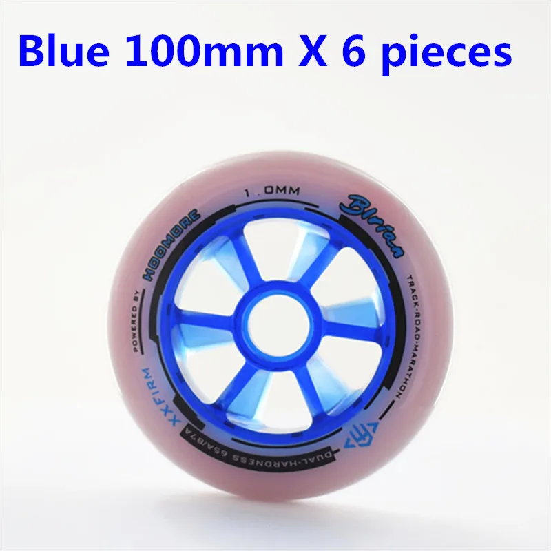 6 Blue 100mm wheels Высококачественные роликовые коньки колеса 100 110 мм скоростное колесо для профессионального 3X110 мм 3X100 мм 4X110 мм 4X100 мм 4X мм - Цвет: 6 Blue 100mm wheels