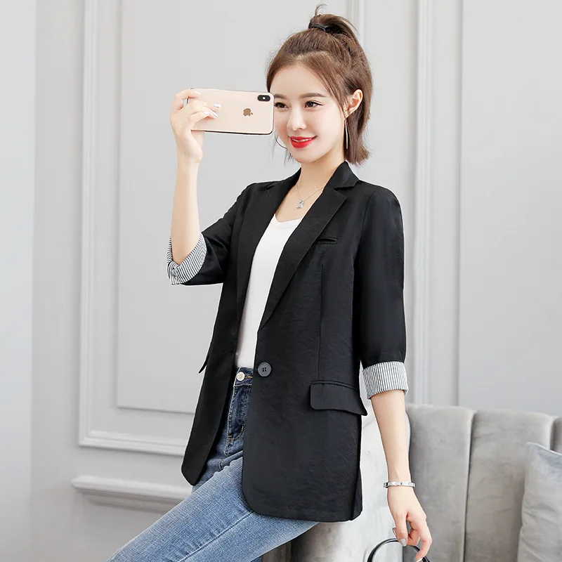 

Casual Suit Women's 2019 New Style Fashion Casual Simple Solid Color Versatile Korean-style BF Style Small Suit Coat Women's