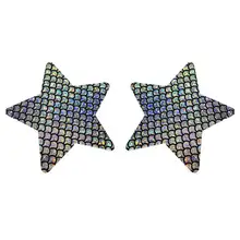 Многоцветная шкала наклейки со звездами для сосков, сексуальный полиэфирный бюстгальтер с открытыми сосками, интимные аксессуары, 5 пара/лот средства защиты груди NCW142