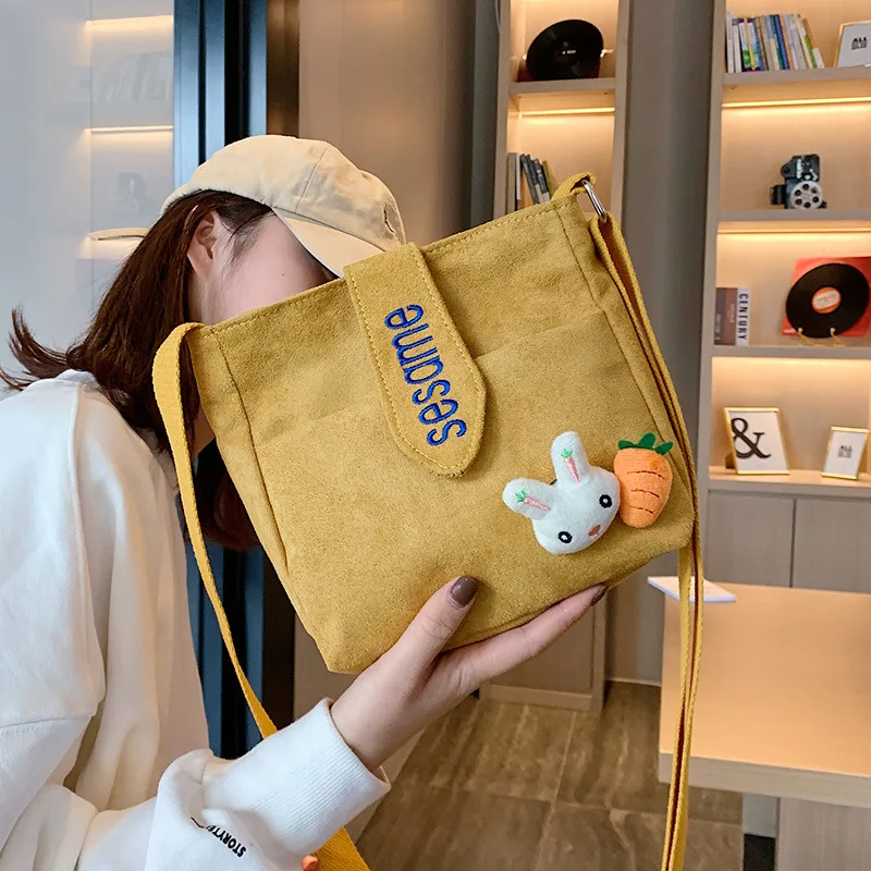 

New Style 2019 Students Korean-style Simple Small Bag Women's Mobile Phone-friendly Versatile Shoulder Cloth Bag Shoulder Canvas