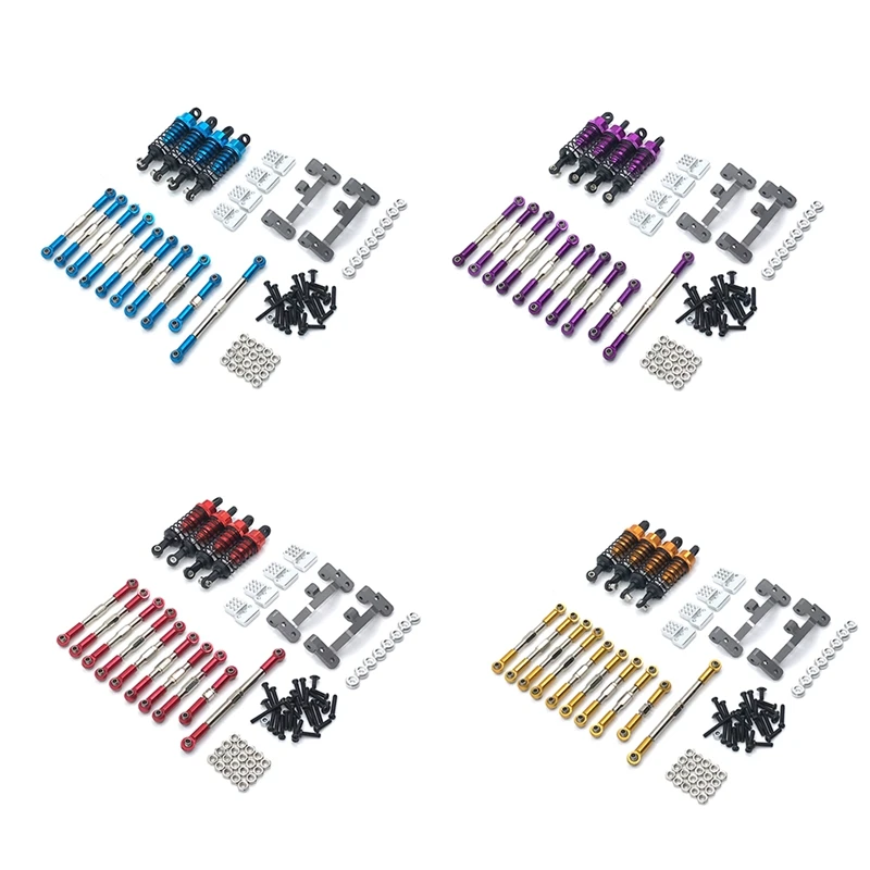 Fauge for WPL C14 C24 C24-1 1/16 RC Car Steering Link Rod Pull Rod Mount Seat Shock Absorber Set Upgrade Accessories,Purple Fauge for WPL C14 C24 C24-1 1/16 RC Car Steering Link Rod Pull Rod Mount Seat Shock Absorber Set Upgrade Accessories,Purple