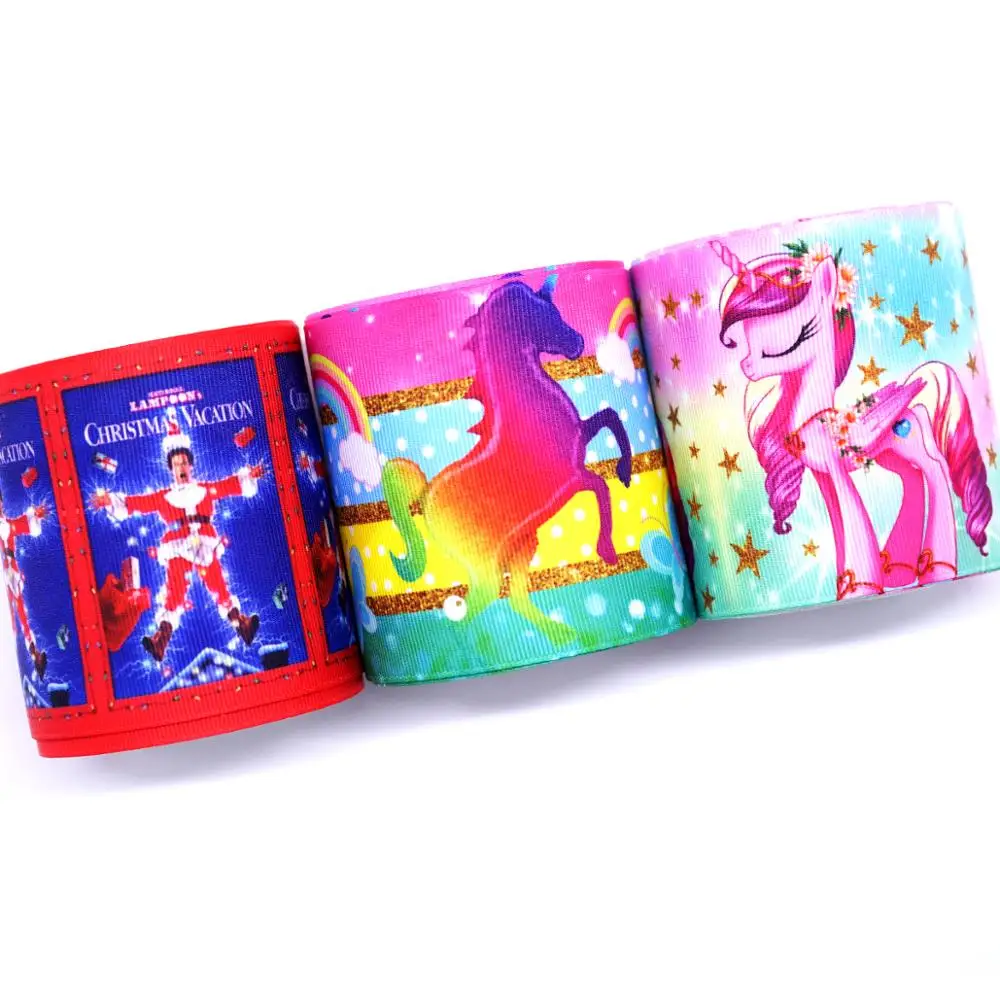 

Free shipping 50 yard cartoon printed grosgrain ribbon 31358