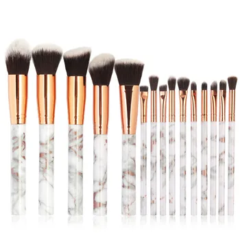 

Multifunctional 15pcs Marbling Makeup Brushes Set Concealer Eyeshadow Eyeliner Concealer Brush set marble Make Up Brush Kit#0109