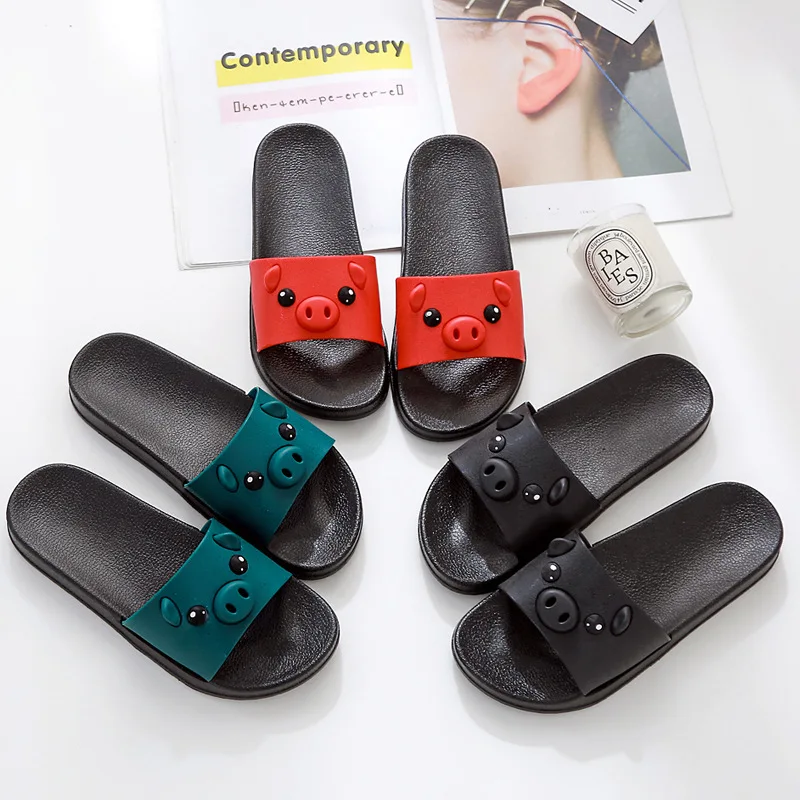 

Summer Sandals Slippers Fashion Three-dimensional Pig Pattern Non-slip Outdoor Footwear Student Slippers Women Shoes