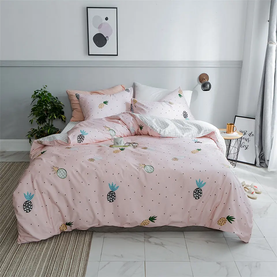 Милый хлопковый комплект постельного белья с рисунком подсолнуха для детей, красивое постельное белье для девочек, пододеяльник с цветочным рисунком, набор для близнецов, королев, королевы, королевы, женщин - Цвет: 2