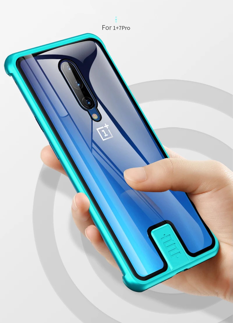 Роскошный металлический чехол из закаленного стекла для Oneplus 7 Pro HD прозрачный чехол безрамный чехол для телефона для Oneplus 7 One Plus 7 Seven чехол