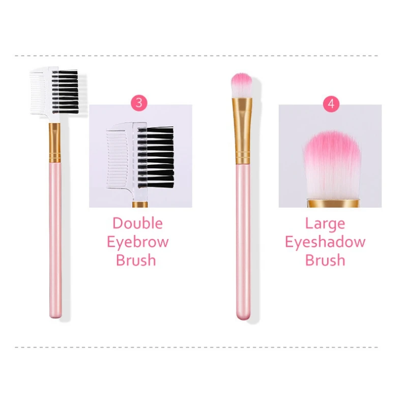 Набор кистей для макияжа глаз Pro Rose Gold Eye растушевывание теней кисти для макияжа мягкие синтетические волосы