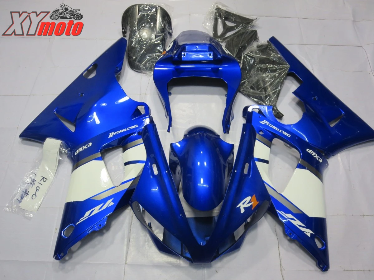 

Motorcycle Fairing Kit For Yamaha YZF1000 R1 00-01 Injection ABS Plastic Fairings R1 2000-2001 Gloss Blue and White Bodyworks