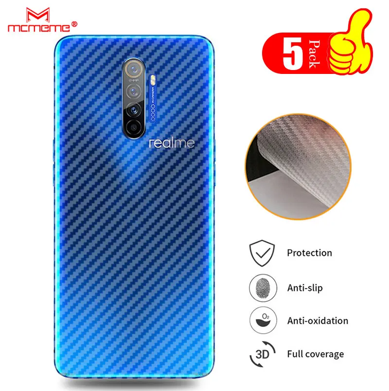 

5 pcs For realme X2 XT PRO X2Pro 3D Carbon Fiber Protective Back Film For oppo k5 RENO ACE Back Screen Protector Film Sticker