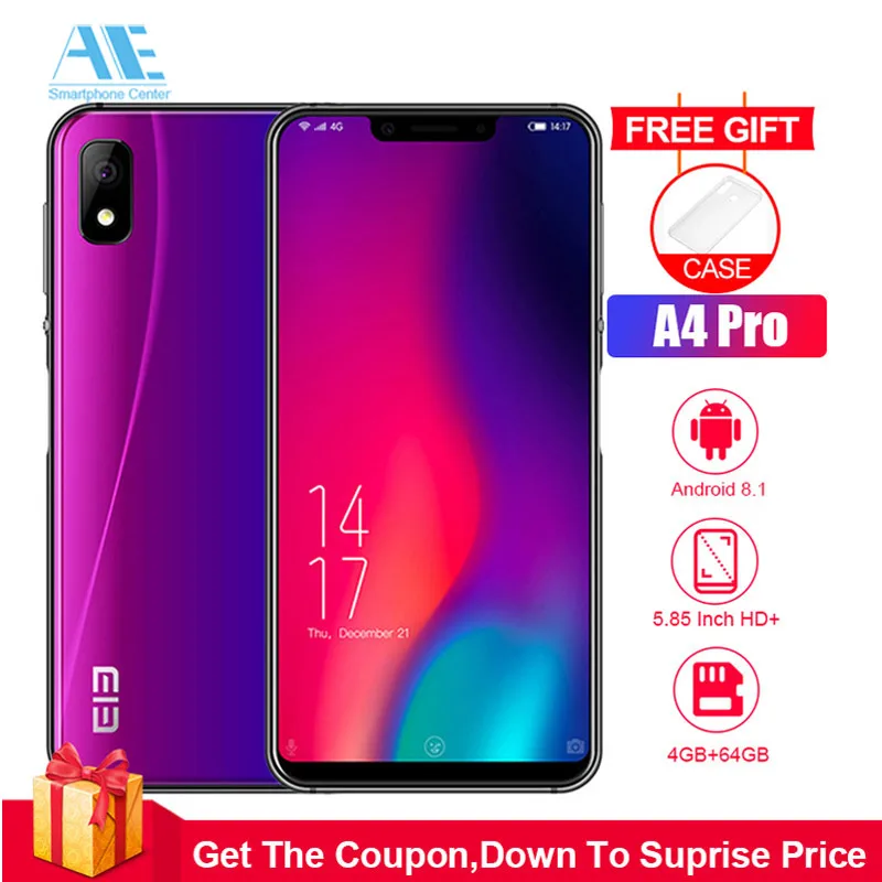 

Elephone A4 Pro 5.85 inch 4G Phablet Android 8.1smartphone MT6763 Octa Core 2.0GHz 4GB RAM 64GB ROM 16.0MP Rear Camera cellphone