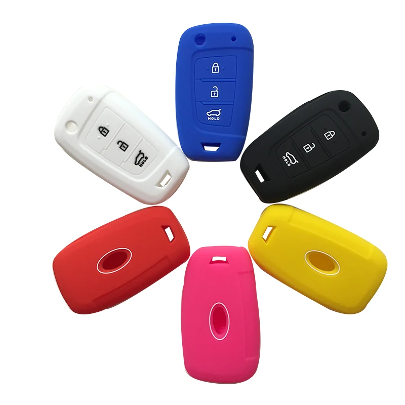 

Silicone Remote Control Key Cover for Hyundai Solaris 2017 Santa Fe Elantra Tucson Verna I35 I40 Genesis F Case Car Key Cover