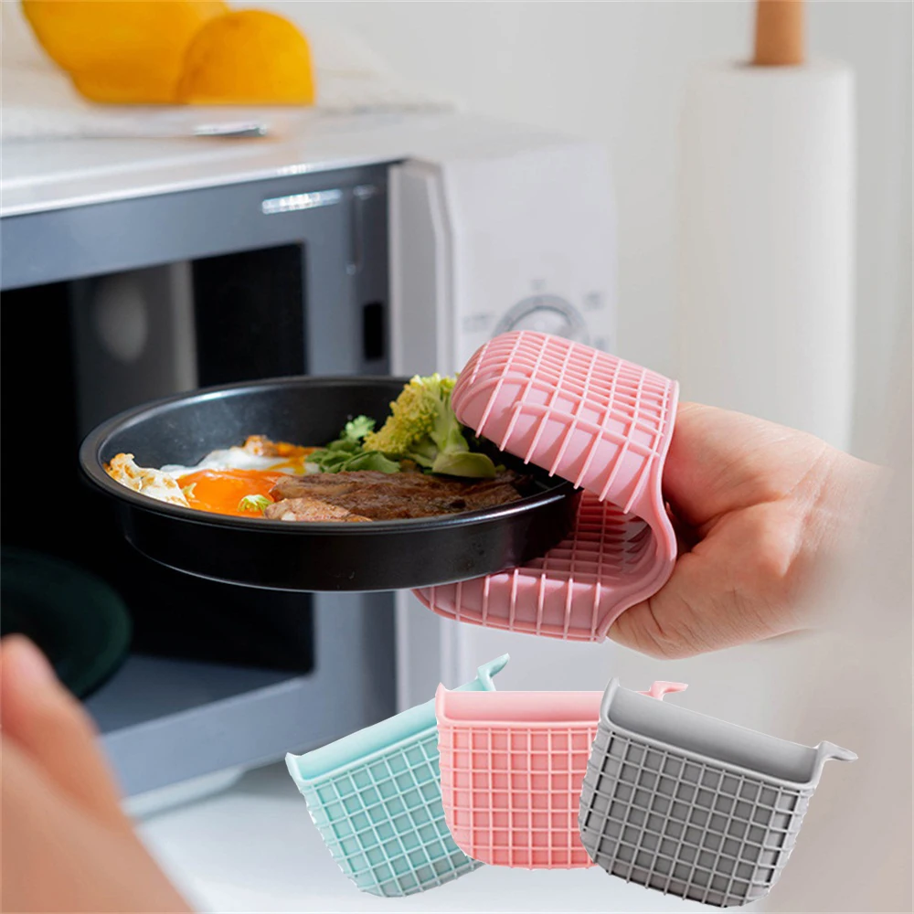 

1Pc Heat Resistant Hand Clip Silicone Oven Mitts Potholder Kitchen BBQ Gloves Tray Pot Dish Bowl Holder Oven Kitchen Gloves