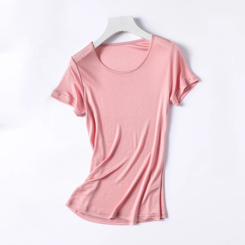 Лето 50% натуральный шелк modis размера плюс уличная футболка для женщин camiseta mujer femme