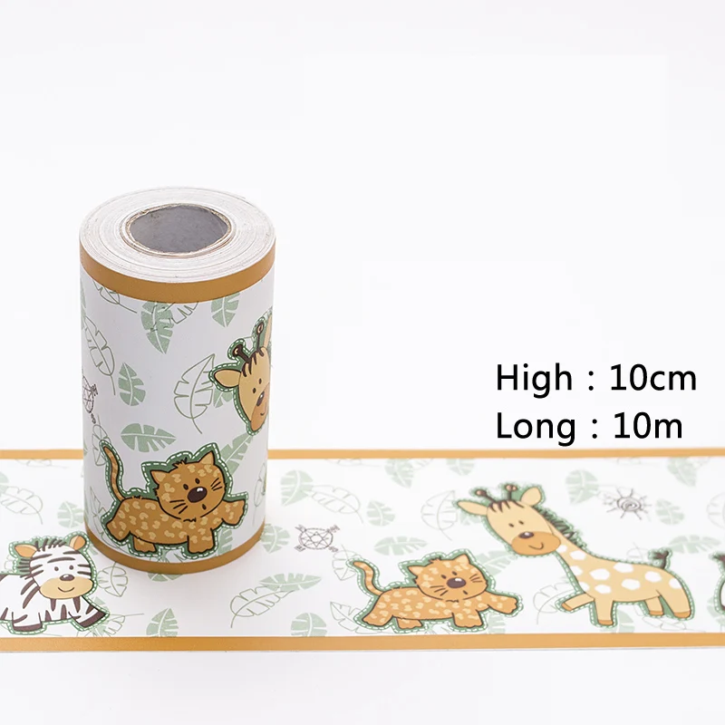 10cm*10m Waist Line Wall Sticker Kitchen Waistline Bathroom Toilet Waterproof Self Adhesive Wallpaper Border Floral Wall Paper - Color: Yellow