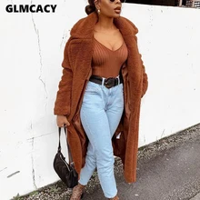 Для женщин Нечеткие шерстяное длинное пальто осень-зима; женская уличная элегантные пушистые теплые Верхняя одежда из мягкой ткани, стильный спецодежды