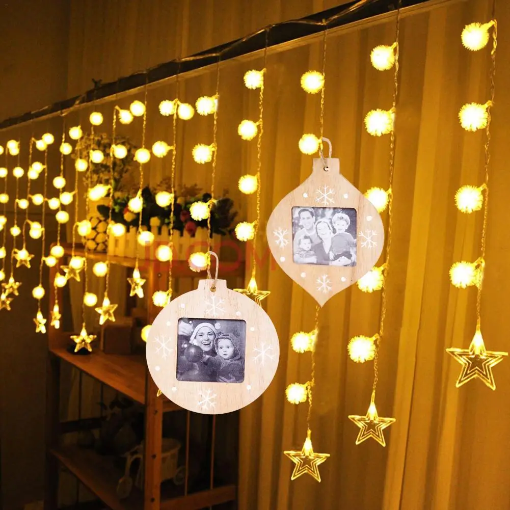 

Creative Christmas Wooden Photo Frame Hanging Pendant Christmas Tree Star Heart Ornaments Christmas Decorations for Home