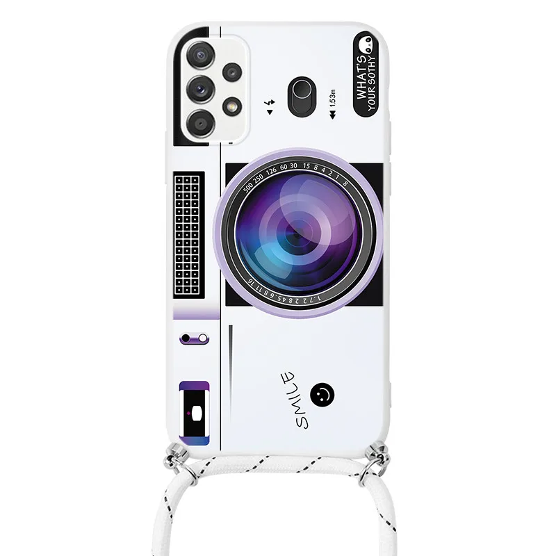 Case on For Samsung Galaxy A52 4G 5G A52S Case Chain Necklace Strap Cord Lanyard Coque For Samsung GalaxyA52 A 52 Soft TPU Cover cute phone cases for samsung 