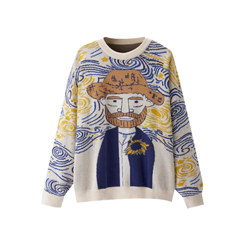 

Autumn Female Chic Streetwear Sueter Mujer Vintage O Neck Long Sleeve Pullovers Harajuku Koropov Cartoon 2020 Women Sweater