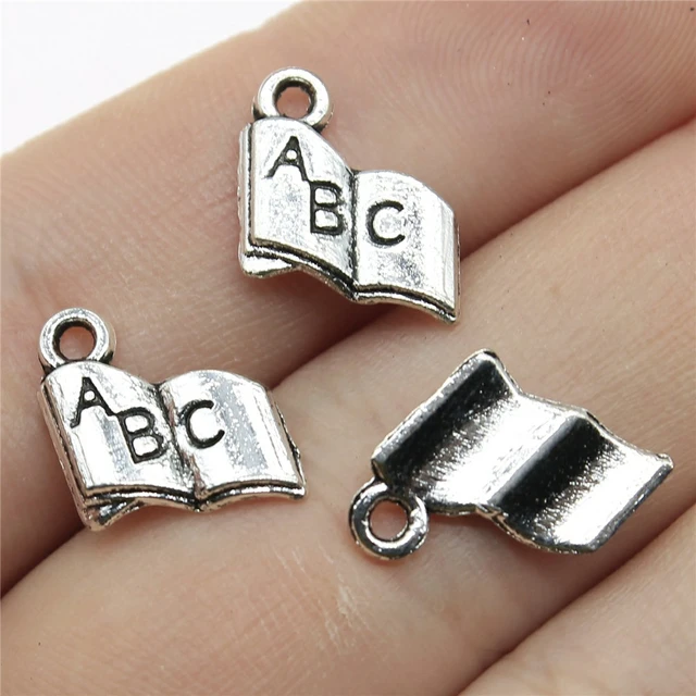 Silver Plated Charms Jewelry Making  Book Charms Jewelry Making - 8pcs  Silver Plated - Aliexpress