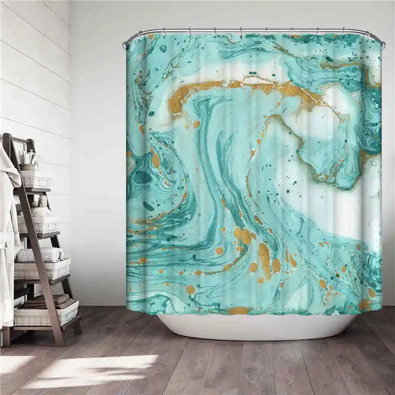 Happy Tree Polyester White Black BATH CURTAIN Waterproof Shower Curtain Thicken Fabric Bathroom size 180x180cm | Дом и сад