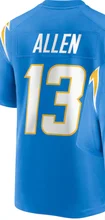 Custom Embroidery For Men Women Kid Youth Keenan Allen Junior Seau White Yellow Blue Navy T Shirt Football Jersey