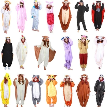 Ceny Nowe Kostiumy Cosplay Kobieta Mężczyzna Różowa Pantera Królik Papuga Superhero Piżama Onesies Polar Runo Przebranie Na Imprezę Halloweenową