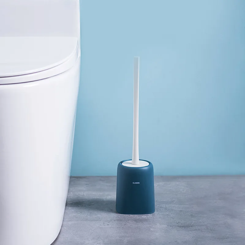 Nordic Plastic Toilet Brush Holder Soft Brush Head Cleaning Supplies Blue Toilet Cleaning Brush produtos para limpeza de casa