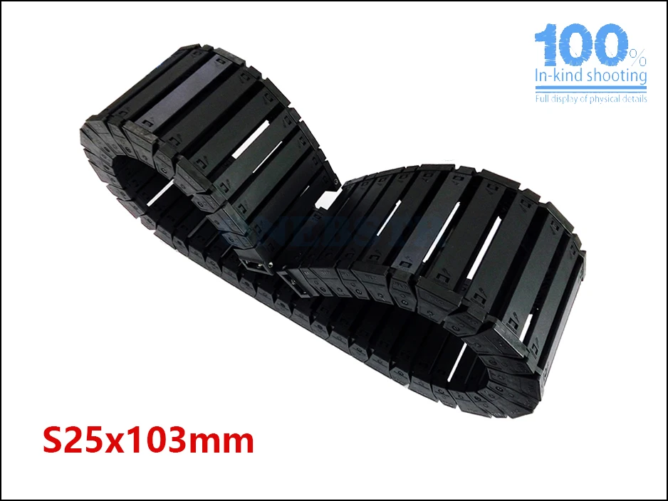 JFLO 1 Meter S25x25mm S25x38mm S25x57mm Drag Chain High-Speed Mute Towline Wire Carrier Cable Tanks Chain S25x77mm S25x103mm 26