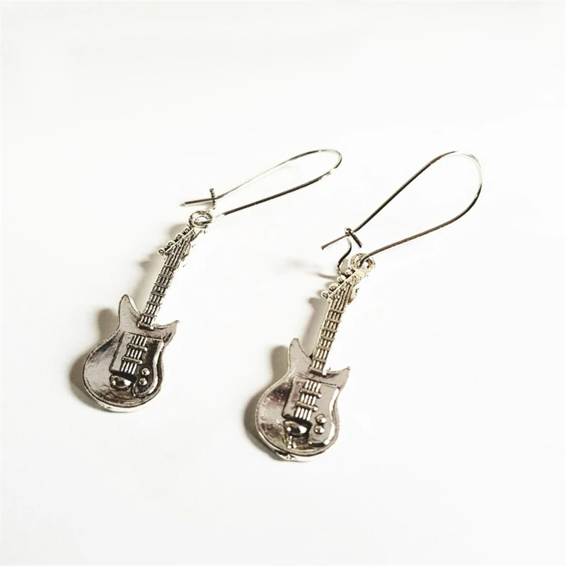 Pendientes guitarra eléctrica, aros de riñón, joyería, amante de la instrumento música Rock, de Metal de aleación perforada| Pendientes con forma de gota| - AliExpress