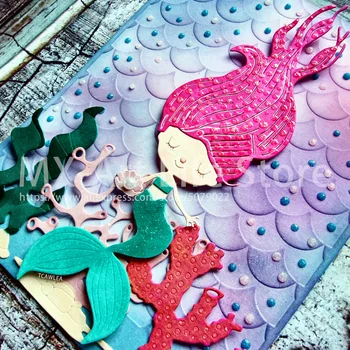 

Deep Sea Mermaid Doll Metal Cutting Dies Girl Stencil for DIY Scrapbooking Embossing Dies