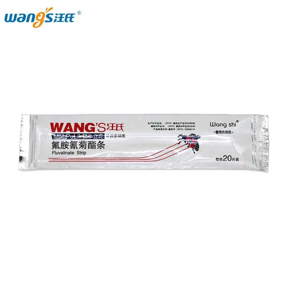 

Wangshi ManPuLik 20 Fluvalinate Strips Bee Varroa Mite Instant Kille