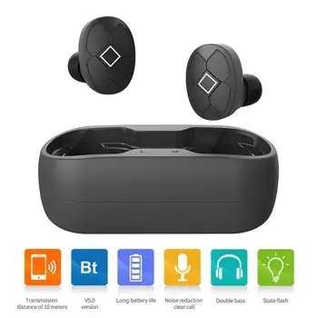 

TWS 5.0 Bluetooth Headphone Wireless Earphone with Dual Microphone Support Answer / End Call / Reject Call End Number Redial