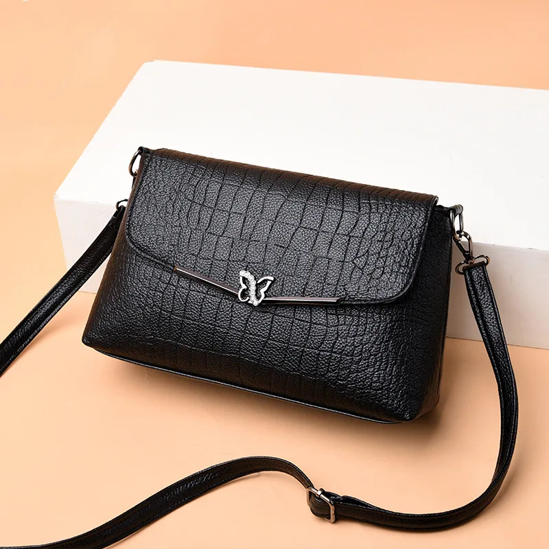 

Middle-aged Mom WOMEN'S Bag 2019 New Style Korean-style Shoulder Bag Soft Leather Glorious Soft Leather Crossbody Bag