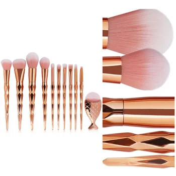 

Pretty Comy 11Pcs Diamond Makeup Brush Set Women\\'s Fashion Brushes Professional Foundation Powder Brushes
