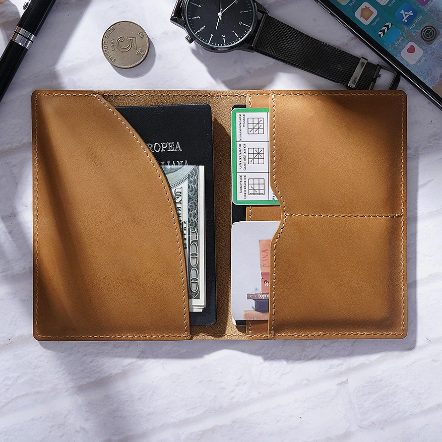 Fromthenon Couro Vintage Passaporte Titular Notebook Cover Case Documento Viagem Coreano Bolso do Negócio Air Ticket Estojo Protetor - Imagem 4