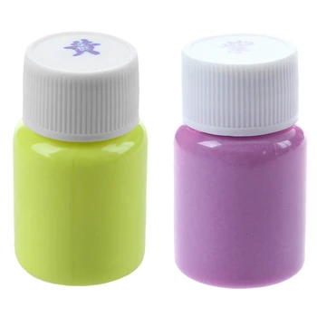 

2Pcs 20G Glow in the Dark Acrylic Luminous Paint Bright Pigment Party Decoration DIY Yellow & Purple