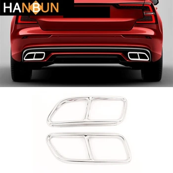 

Stainless Steel Automobiles Tail Throat Frame Decoration Stickers For Volvo S60 V60 2014-2019 Exhaust Pipe Accessories