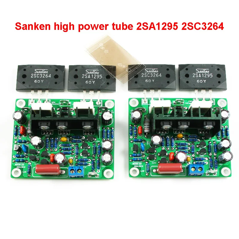 Finshed Sanken PTube 2 шт. MX50 SE аудио усилители мощности 2,0 каналов 8 Ohmm 100 Вт amplificador DIY наборы/Готовые платы KTB817, KTD1047, 2SA129 2SC3264 - Цвет: Finshed Sanken PTube
