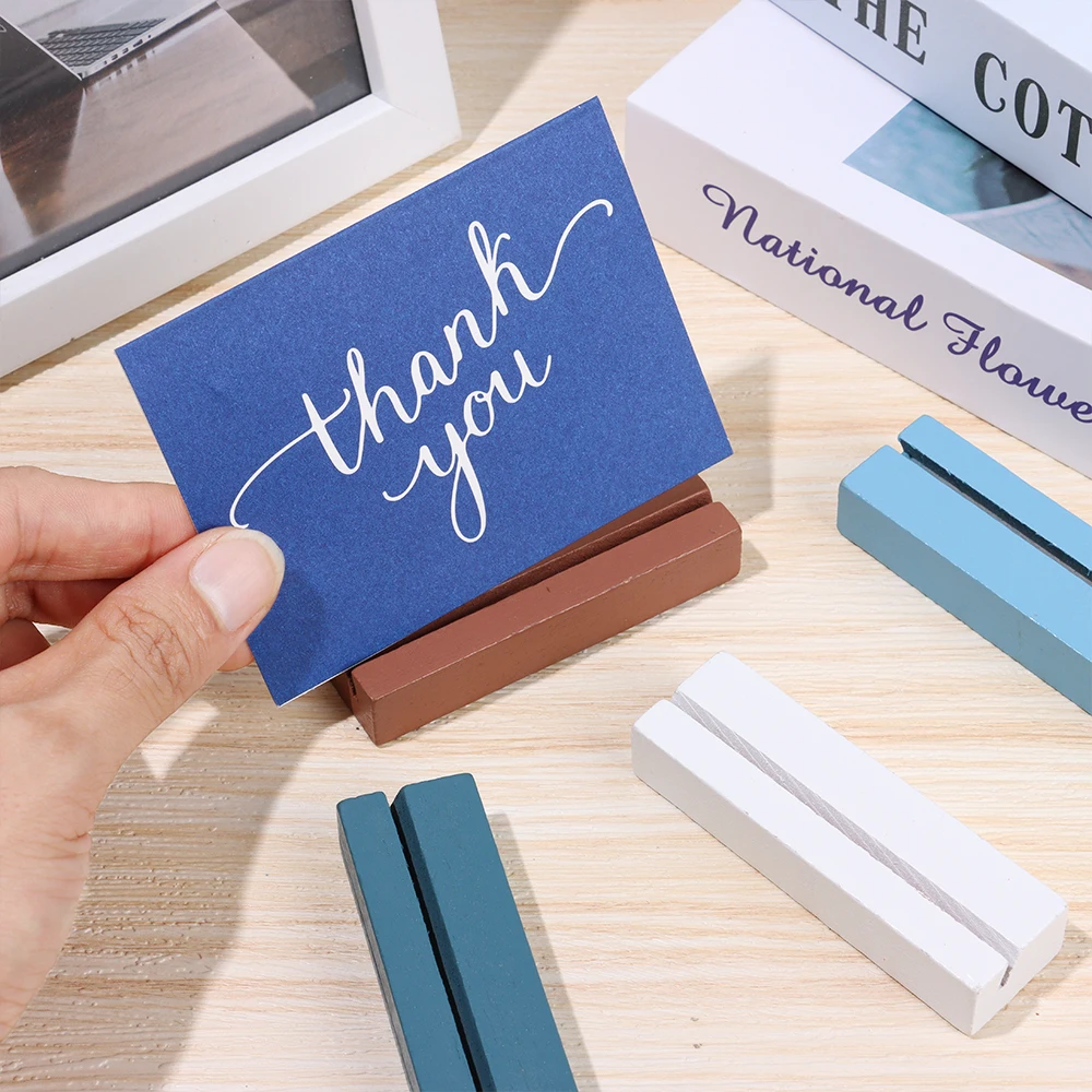 24 Types Natural wood notes clips photo holder clamps desk card messages For Home DIY Picture Frame Desk Organizer