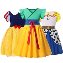 2 до 6 лет Одежда для маленьких девочек в китайском стиле, платье принцессы платье Мулан ролевые игры Джесси из истории игрушек Белоснежка Карнавальная одежда Вечерние платья для девочек
