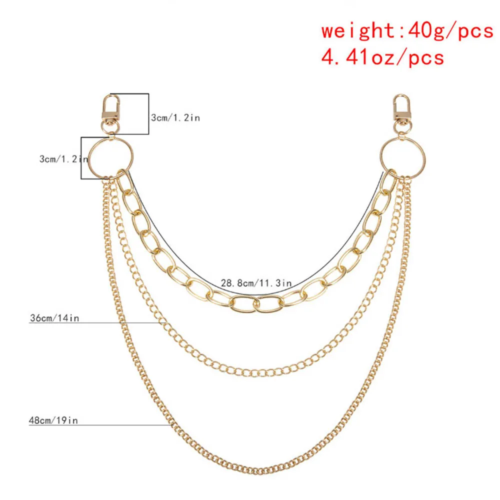 Punk Pants Keychain Hip Hop Belt Tassel Trousers Silver Gold Chain For Women Cool Metal Key Chain Jewelry On Jeans
