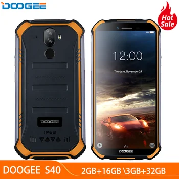 

DOOGEE S40 IP68/IP69K Android 9.0 4G Network Rugged Mobile Phone 5.5inch Cell Phone MT6739 Quad Core 3GB+32GB/2GB+16GB 8.0MP